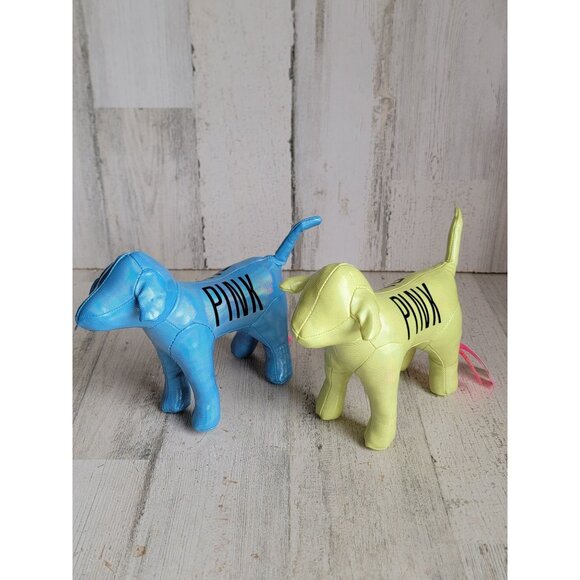 Victoria's Secret sping green blue dog plush set easter decor collectible - Picture 1 of 7